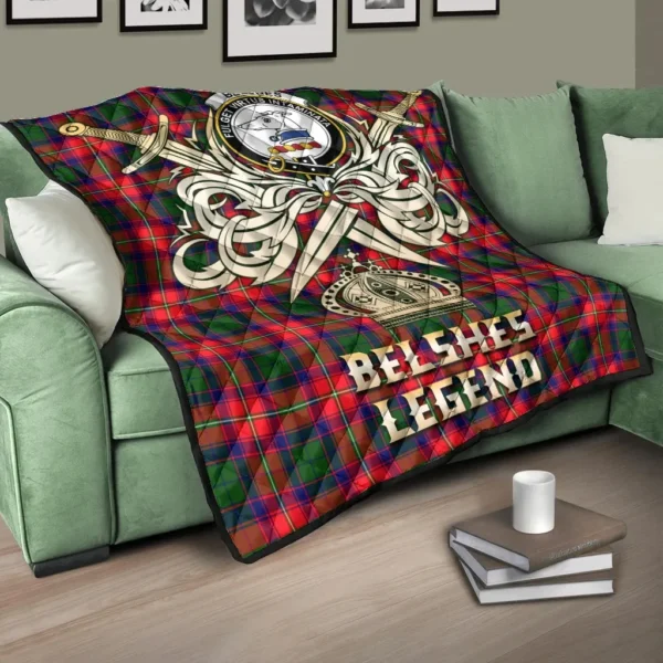 Belshes Clan Quilt, Scottish Tartan Belshes Clans Premium Quilt Legend Gold Royal Style - Image 3