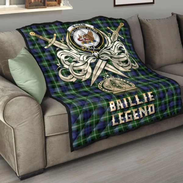 Baillie Modern Clan Quilt, Scottish Tartan Baillie Modern Clans Premium Quilt Legend Gold Royal Style - Image 6