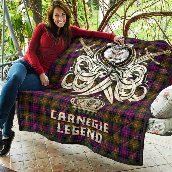 Carnegie Modern Clan Quilt, Scottish Tartan Carnegie Modern Clans Premium Quilt Legend Gold Royal Style - Image 5