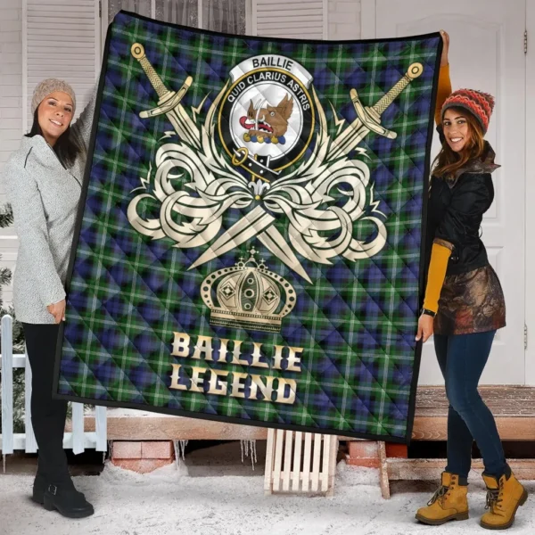 Baillie Modern Clan Quilt, Scottish Tartan Baillie Modern Clans Premium Quilt Legend Gold Royal Style - Image 2