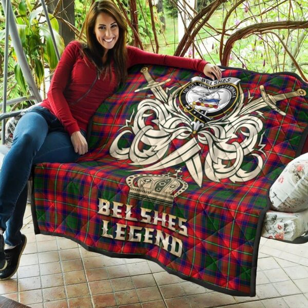 Belshes Clan Quilt, Scottish Tartan Belshes Clans Premium Quilt Legend Gold Royal Style - Image 5