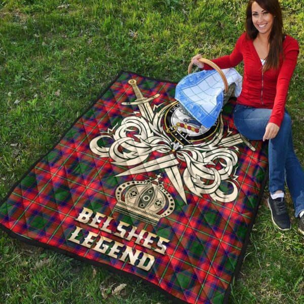 Belshes Clan Quilt, Scottish Tartan Belshes Clans Premium Quilt Legend Gold Royal Style - Image 4