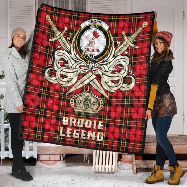 Brodie Modern Clan Quilt, Scottish Tartan Brodie Modern Clans Premium Quilt Legend Gold Royal Style - Image 2