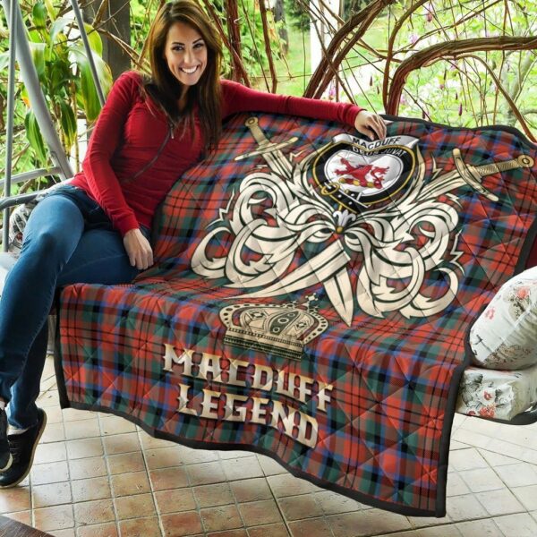 MacDuff Ancient Clan Quilt, Scottish Tartan MacDuff Ancient Clans Premium Quilt Legend Gold Royal Style - Image 5