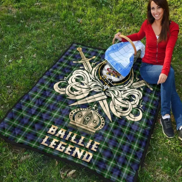 Baillie Modern Clan Quilt, Scottish Tartan Baillie Modern Clans Premium Quilt Legend Gold Royal Style - Image 4