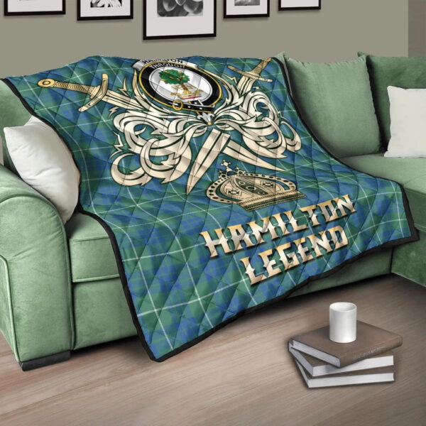 Hamilton Hunting Ancient Clan Quilt, Scottish Tartan Hamilton Hunting Ancient Clans Premium Quilt Legend Gold Royal Style - Image 3