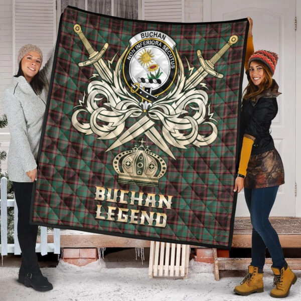 Buchan Ancient Clan Quilt, Scottish Tartan Buchan Ancient Clans Premium Quilt Legend Gold Royal Style - Image 2