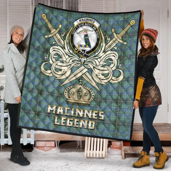 MacInnes Ancient Clan Quilt, Scottish Tartan MacInnes Ancient Clans Premium Quilt Legend Gold Royal Style - Image 2