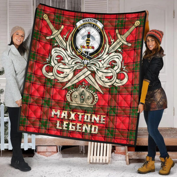 Maxtone Clan Quilt, Scottish Tartan Maxtone Clans Premium Quilt Legend Gold Royal Style - Image 2