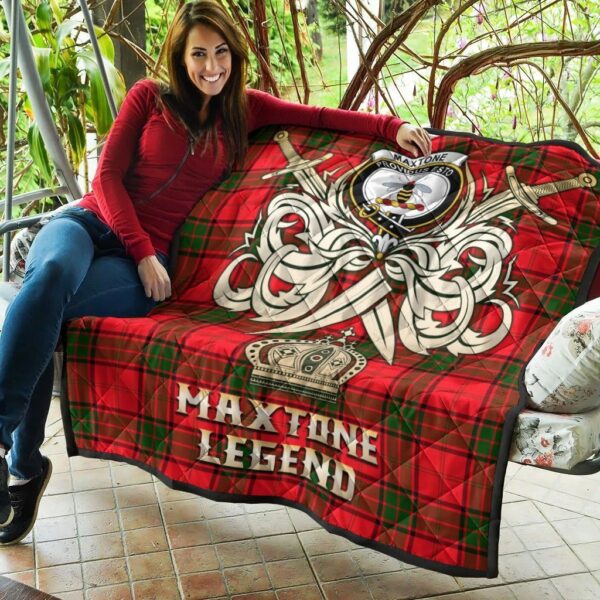 Maxtone Clan Quilt, Scottish Tartan Maxtone Clans Premium Quilt Legend Gold Royal Style - Image 5