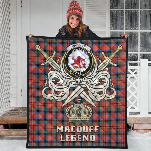 MacDuff Ancient Clan Quilt, Scottish Tartan MacDuff Ancient Clans Premium Quilt Legend Gold Royal Style