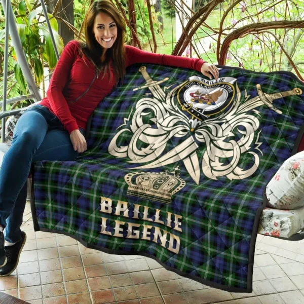 Baillie Modern Clan Quilt, Scottish Tartan Baillie Modern Clans Premium Quilt Legend Gold Royal Style - Image 5