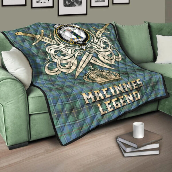 MacInnes Ancient Clan Quilt, Scottish Tartan MacInnes Ancient Clans Premium Quilt Legend Gold Royal Style - Image 3