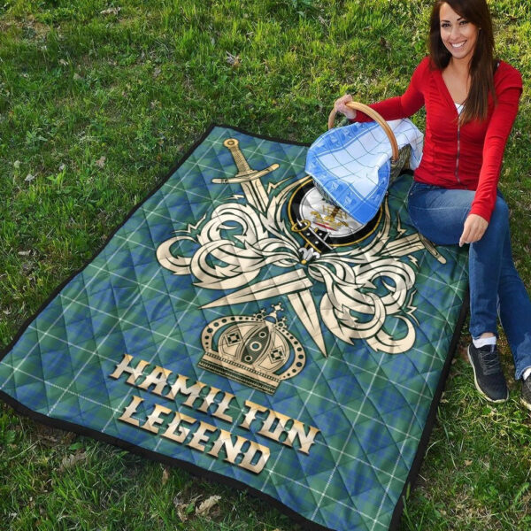 Hamilton Hunting Ancient Clan Quilt, Scottish Tartan Hamilton Hunting Ancient Clans Premium Quilt Legend Gold Royal Style - Image 4