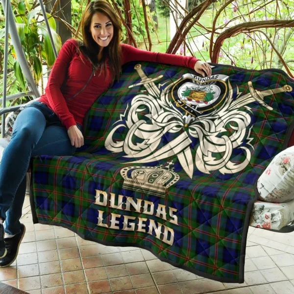 Dundas Modern 02 Clan Quilt, Scottish Tartan Dundas Modern 02 Clans Premium Quilt Legend Gold Royal Style - Image 5