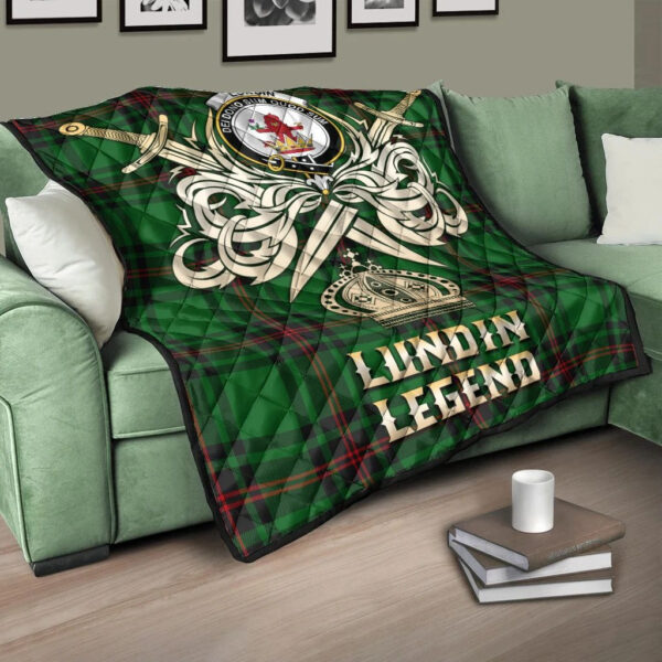 Lundin Clan Quilt, Scottish Tartan Lundin Clans Premium Quilt Legend Gold Royal Style - Image 3