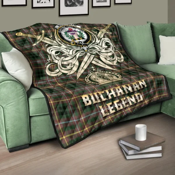 Buchanan Hunting Clan Quilt, Scottish Tartan Buchanan Hunting Clans Premium Quilt Legend Gold Royal Style - Image 3