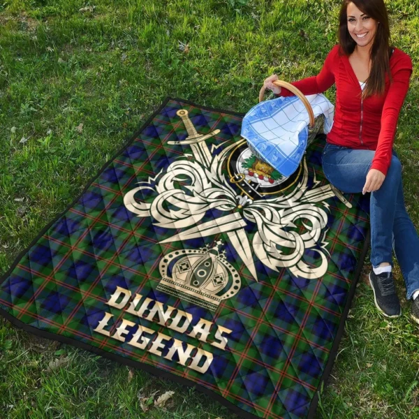 Dundas Modern 02 Clan Quilt, Scottish Tartan Dundas Modern 02 Clans Premium Quilt Legend Gold Royal Style - Image 4