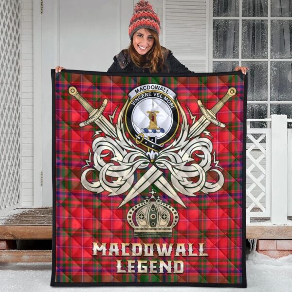 MacDowall Clan Quilt, Scottish Tartan MacDowall Clans Premium Quilt Legend Gold Royal Style