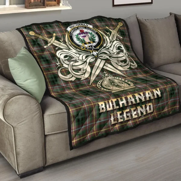 Buchanan Hunting Clan Quilt, Scottish Tartan Buchanan Hunting Clans Premium Quilt Legend Gold Royal Style - Image 6