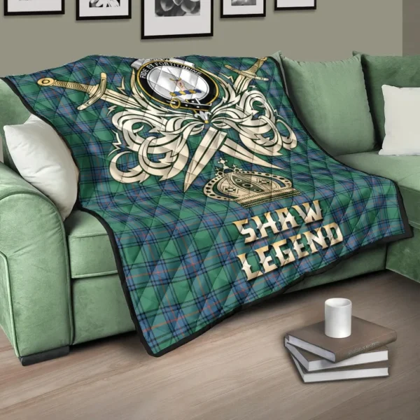 Shaw Ancient Clan Quilt, Scottish Tartan Shaw Ancient Clans Premium Quilt Legend Gold Royal Style - Image 3