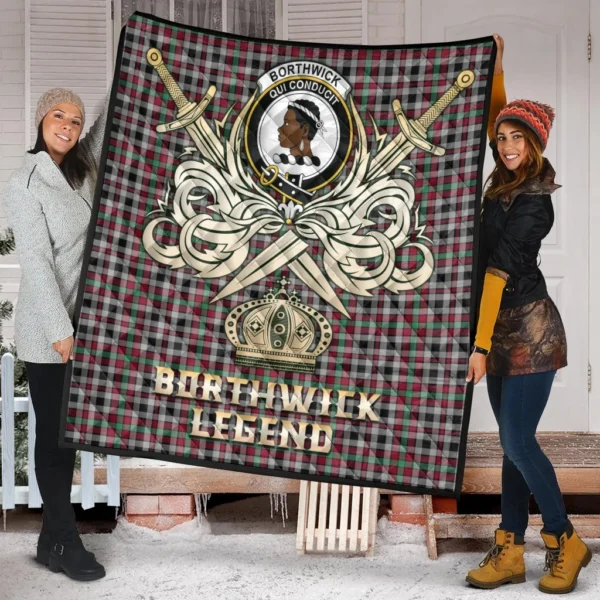 Borthwick Ancient Clan Quilt, Scottish Tartan Borthwick Ancient Clans Premium Quilt Legend Gold Royal Style - Image 2