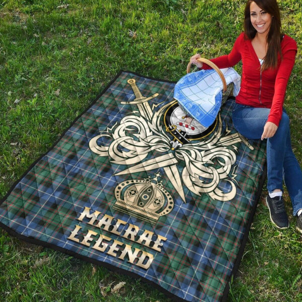 MacRae Hunting Ancient Clan Quilt, Scottish Tartan MacRae Hunting Ancient Clans Premium Quilt Legend Gold Royal Style - Image 4