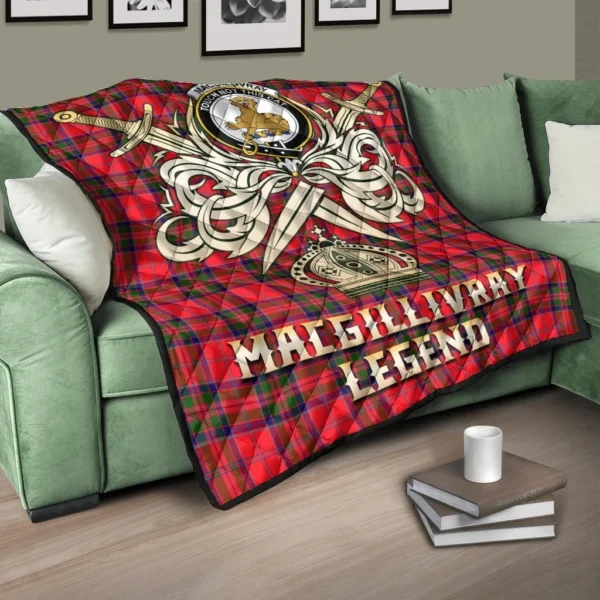 MacGillivray Modern Clan Quilt, Scottish Tartan MacGillivray Modern Clans Premium Quilt Legend Gold Royal Style - Image 3