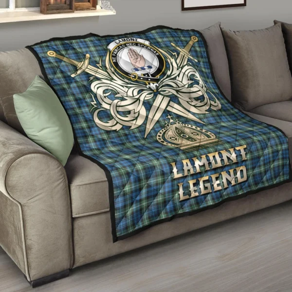 Lamont Ancient Clan Quilt, Scottish Tartan Lamont Ancient Clans Premium Quilt Legend Gold Royal Style - Image 6