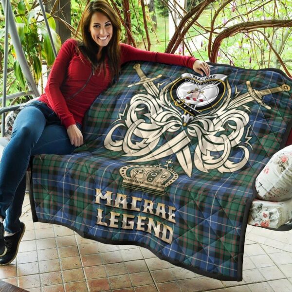 MacRae Hunting Ancient Clan Quilt, Scottish Tartan MacRae Hunting Ancient Clans Premium Quilt Legend Gold Royal Style - Image 5