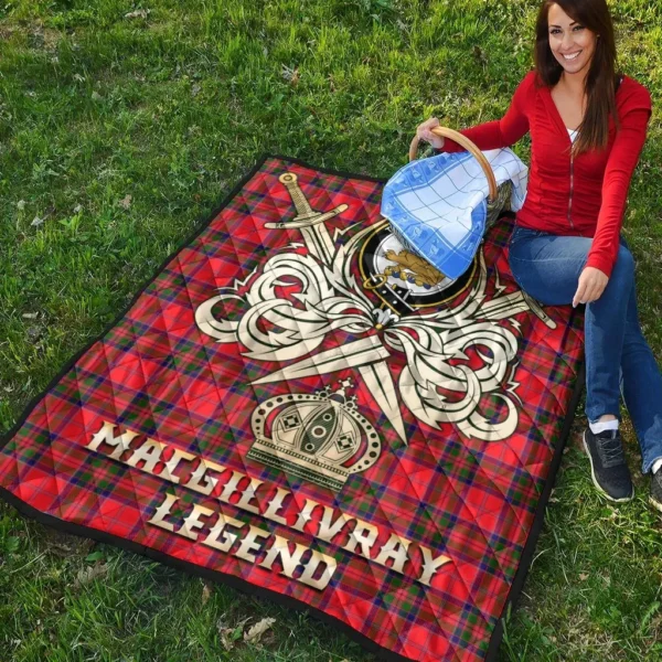 MacGillivray Modern Clan Quilt, Scottish Tartan MacGillivray Modern Clans Premium Quilt Legend Gold Royal Style - Image 4