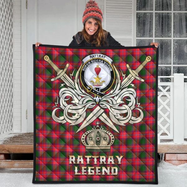 Rattray Modern Clan Quilt, Scottish Tartan Rattray Modern Clans Premium Quilt Legend Gold Royal Style