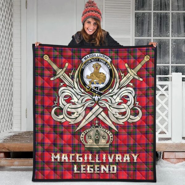 MacGillivray Modern Clan Quilt, Scottish Tartan MacGillivray Modern Clans Premium Quilt Legend Gold Royal Style