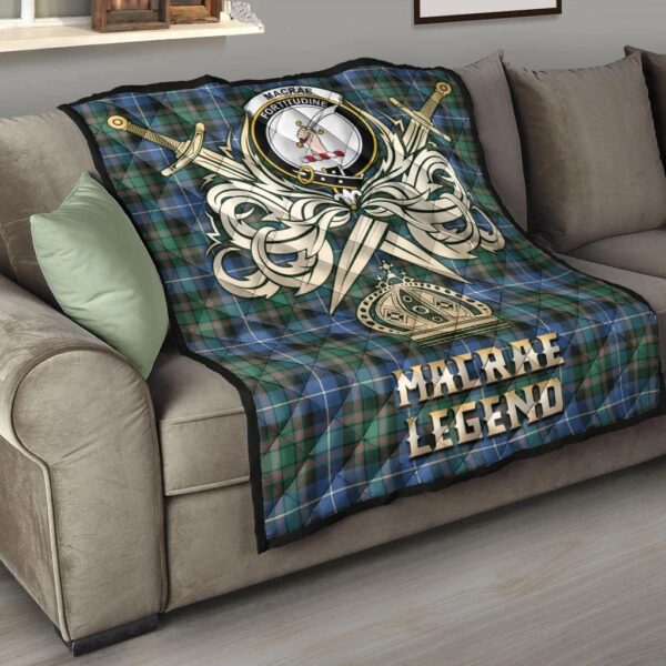 MacRae Hunting Ancient Clan Quilt, Scottish Tartan MacRae Hunting Ancient Clans Premium Quilt Legend Gold Royal Style - Image 6