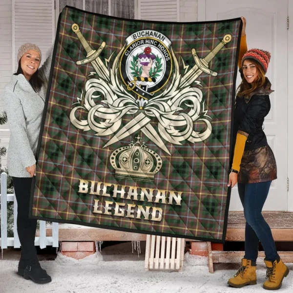 Buchanan Hunting Clan Quilt, Scottish Tartan Buchanan Hunting Clans Premium Quilt Legend Gold Royal Style - Image 2