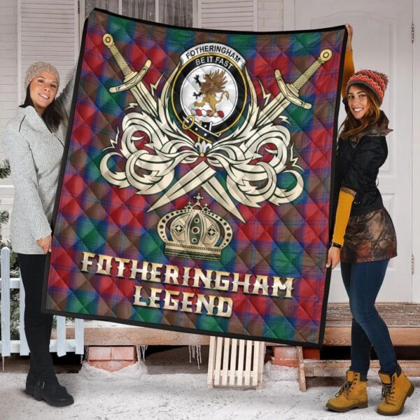 Fotheringham Modern Clan Quilt, Scottish Tartan Fotheringham Modern Clans Premium Quilt Legend Gold Royal Style - Image 2