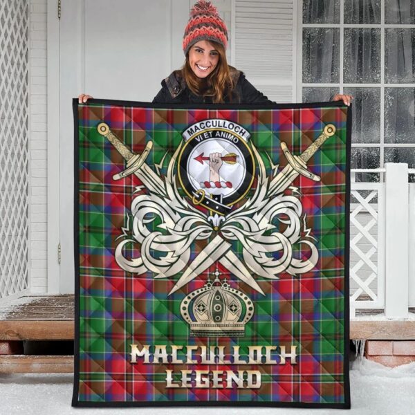 MacCulloch Clan Quilt, Scottish Tartan MacCulloch Clans Premium Quilt Legend Gold Royal Style