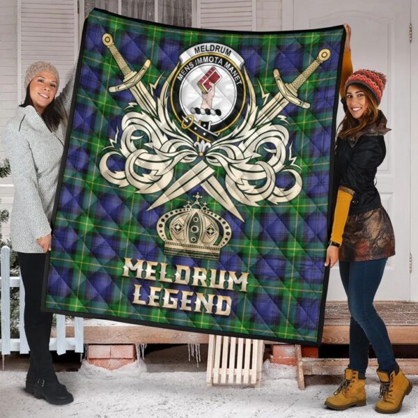 Meldrum Clan Quilt, Scottish Tartan Meldrum Clans Premium Quilt Legend Gold Royal Style - Image 2