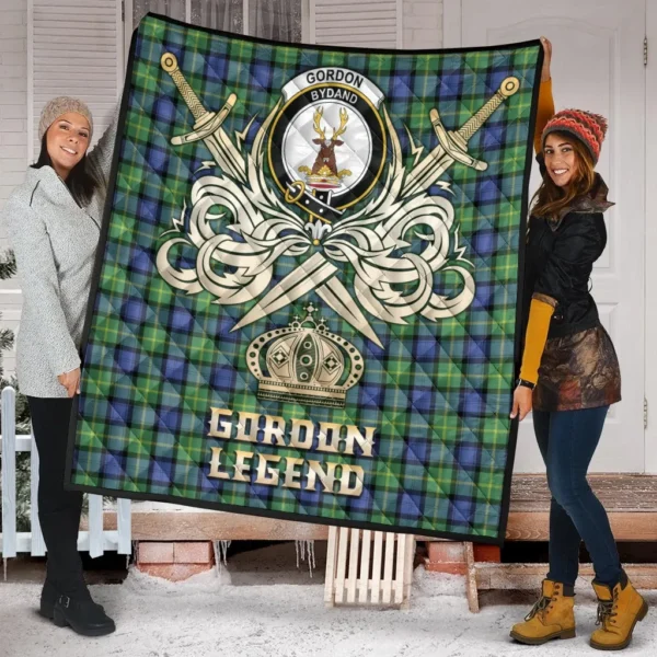 Gordon Old Ancient Clan Quilt, Scottish Tartan Gordon Old Ancient Clans Premium Quilt Legend Gold Royal Style - Image 2