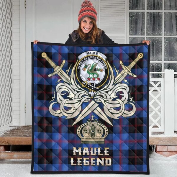 Maule Clan Quilt, Scottish Tartan Maule Clans Premium Quilt Legend Gold Royal Style