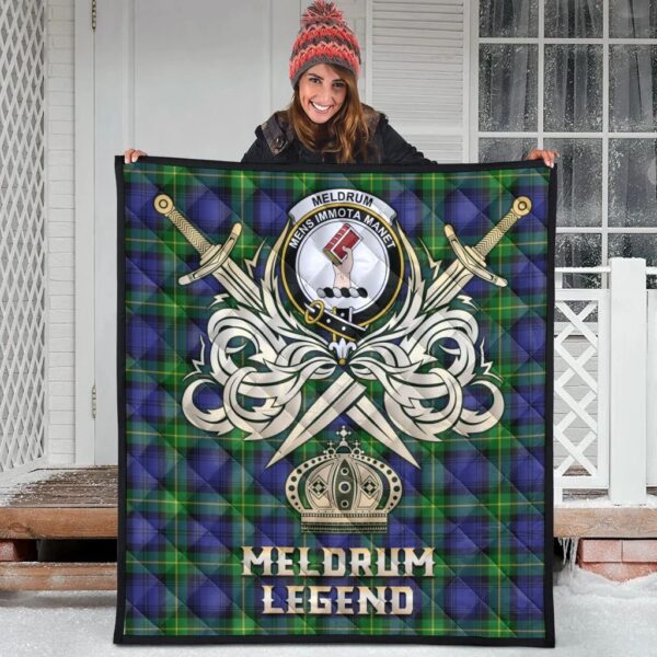 Meldrum Clan Quilt, Scottish Tartan Meldrum Clans Premium Quilt Legend Gold Royal Style