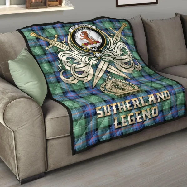 Sutherland Old Ancient Clan Quilt, Scottish Tartan Sutherland Old Ancient Clans Premium Quilt Legend Gold Royal Style - Image 6