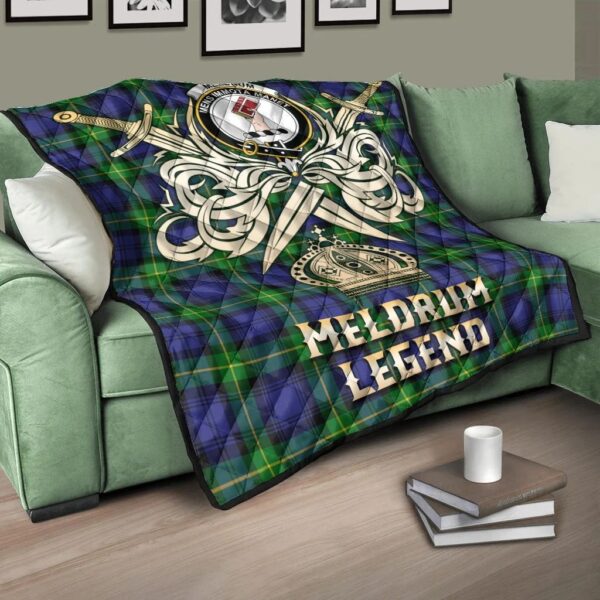 Meldrum Clan Quilt, Scottish Tartan Meldrum Clans Premium Quilt Legend Gold Royal Style - Image 3