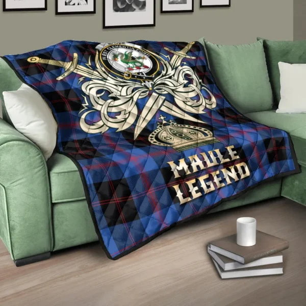 Maule Clan Quilt, Scottish Tartan Maule Clans Premium Quilt Legend Gold Royal Style - Image 3