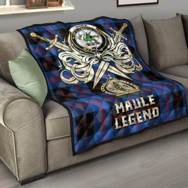 Maule Clan Quilt, Scottish Tartan Maule Clans Premium Quilt Legend Gold Royal Style - Image 6