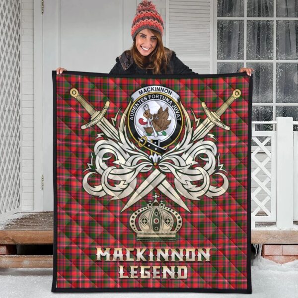 MacKinnon Modern Clan Quilt, Scottish Tartan MacKinnon Modern Clans Premium Quilt Legend Gold Royal Style