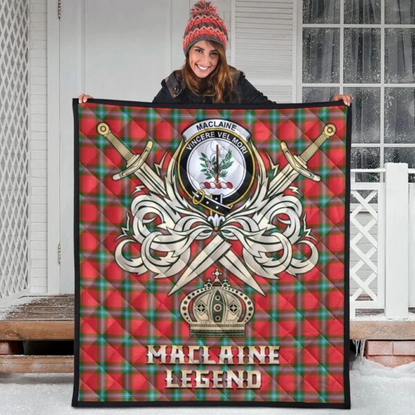 MacLaine of Loch Buie Clan Quilt, Scottish Tartan MacLaine of Loch Buie Clans Premium Quilt Legend Gold Royal Style