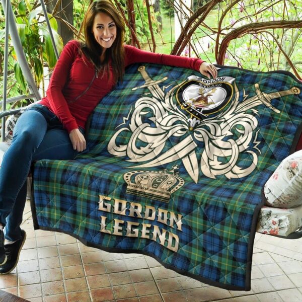 Gordon Ancient Clan Quilt, Scottish Tartan Gordon Ancient Clans Premium Quilt Legend Gold Royal Style - Image 5