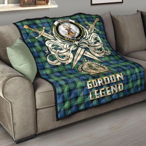 Gordon Ancient Clan Quilt, Scottish Tartan Gordon Ancient Clans Premium Quilt Legend Gold Royal Style - Image 6