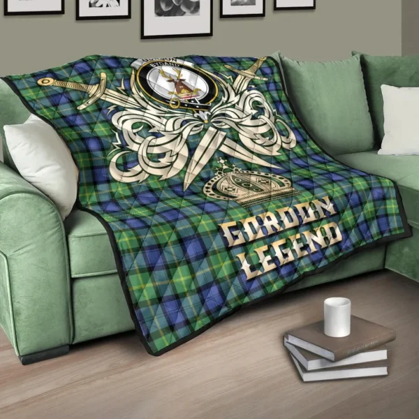 Gordon Old Ancient Clan Quilt, Scottish Tartan Gordon Old Ancient Clans Premium Quilt Legend Gold Royal Style - Image 3